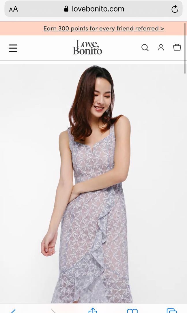 Elseth lace ruffle hem dress outlet