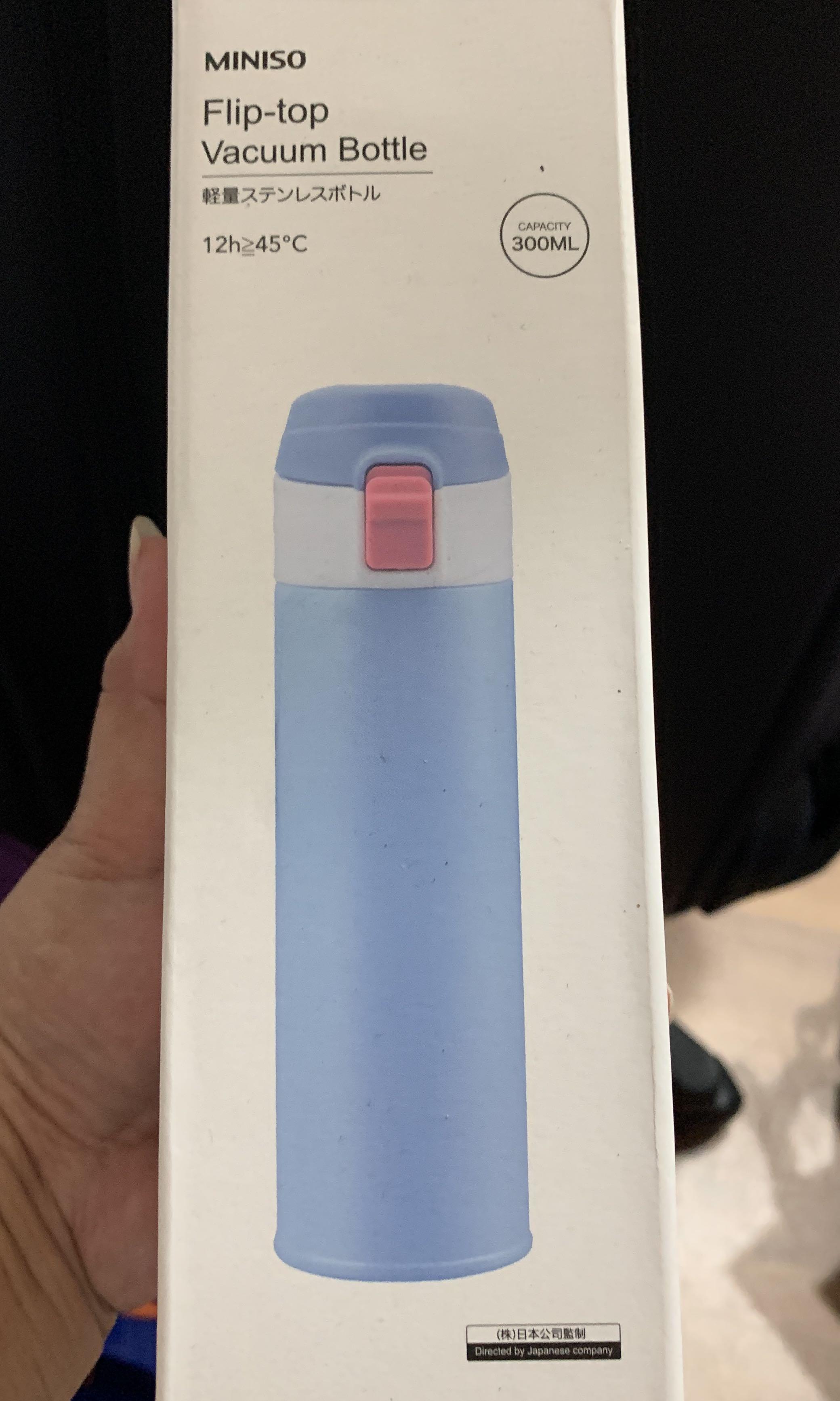 Miniso flip top vacuum bottle, Furniture & Home Living, Kitchenware