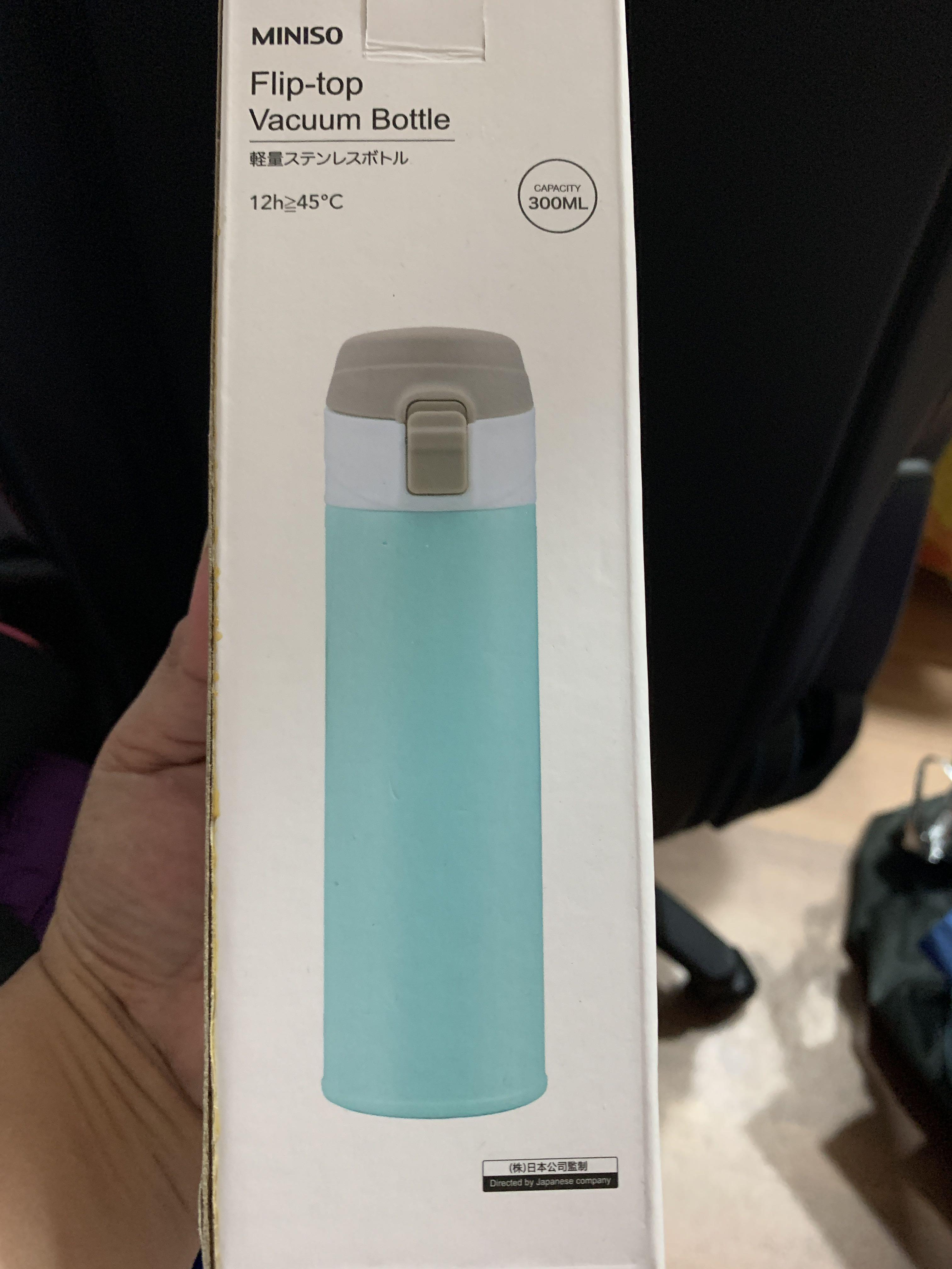 Miniso flip top vacuum bottle, Furniture & Home Living, Kitchenware