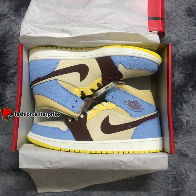 Nike Air Jordan 1 Mid Fearless Maison Chateau Rouge Men s Fashion