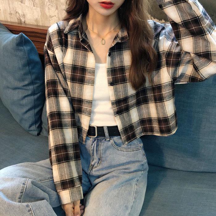 Korean checkered blazer online