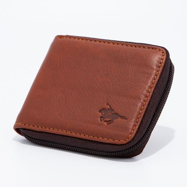 POLO HILL Mens Genuine Leather Short Ziparound Bi Fold Wallet M PHW 8048 Men s Fashion Watches Accessories Wallets Card Holders on Carousell