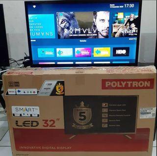 POLYTRON SMART TV 32" garansi resmi msh ada barang mulus NOMINUS LIKE NEW bole cek sepuasnya 👍