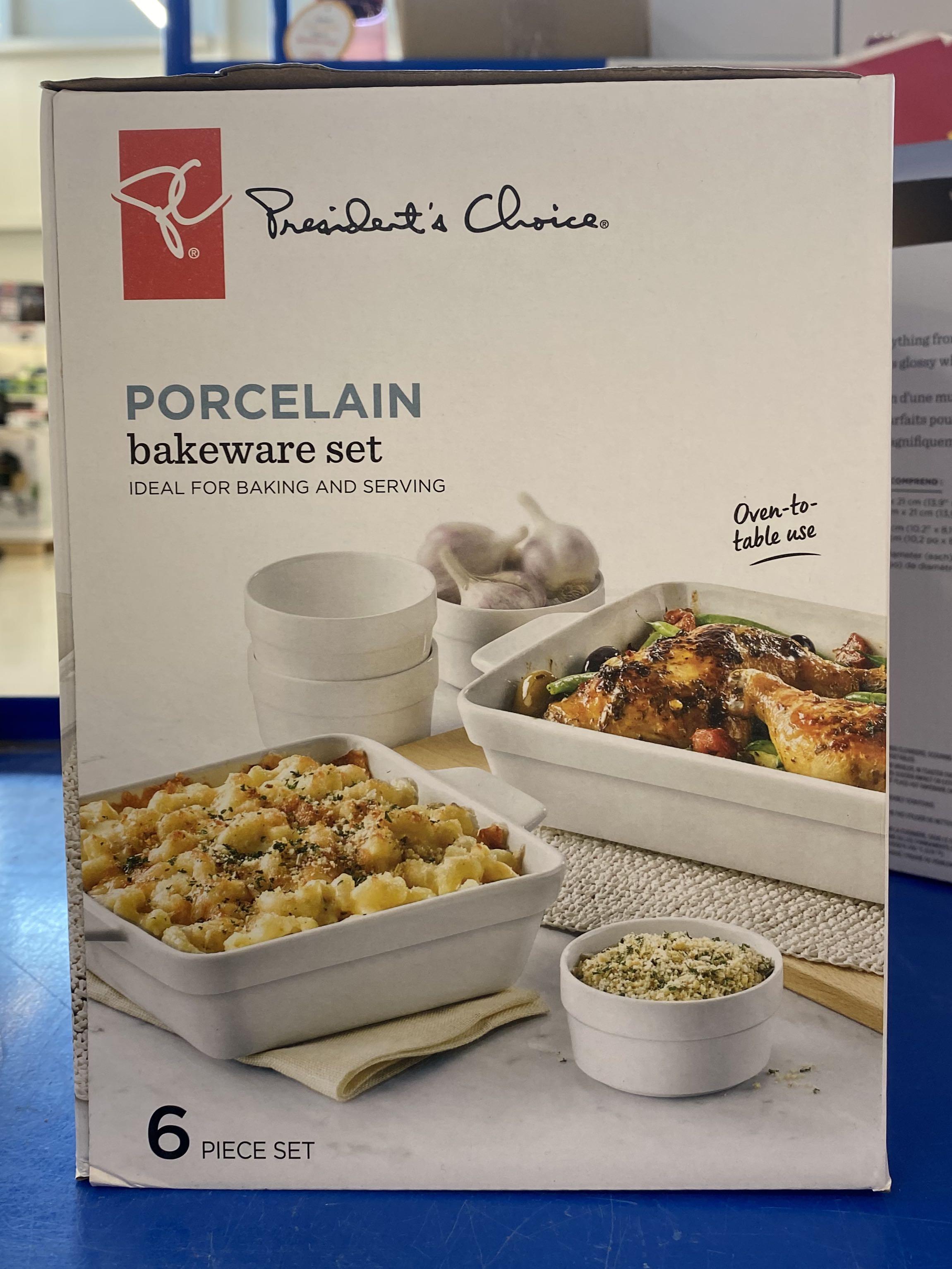 President's Choice Porcelain Bakeware Set, 6 pieces, Furniture & Home