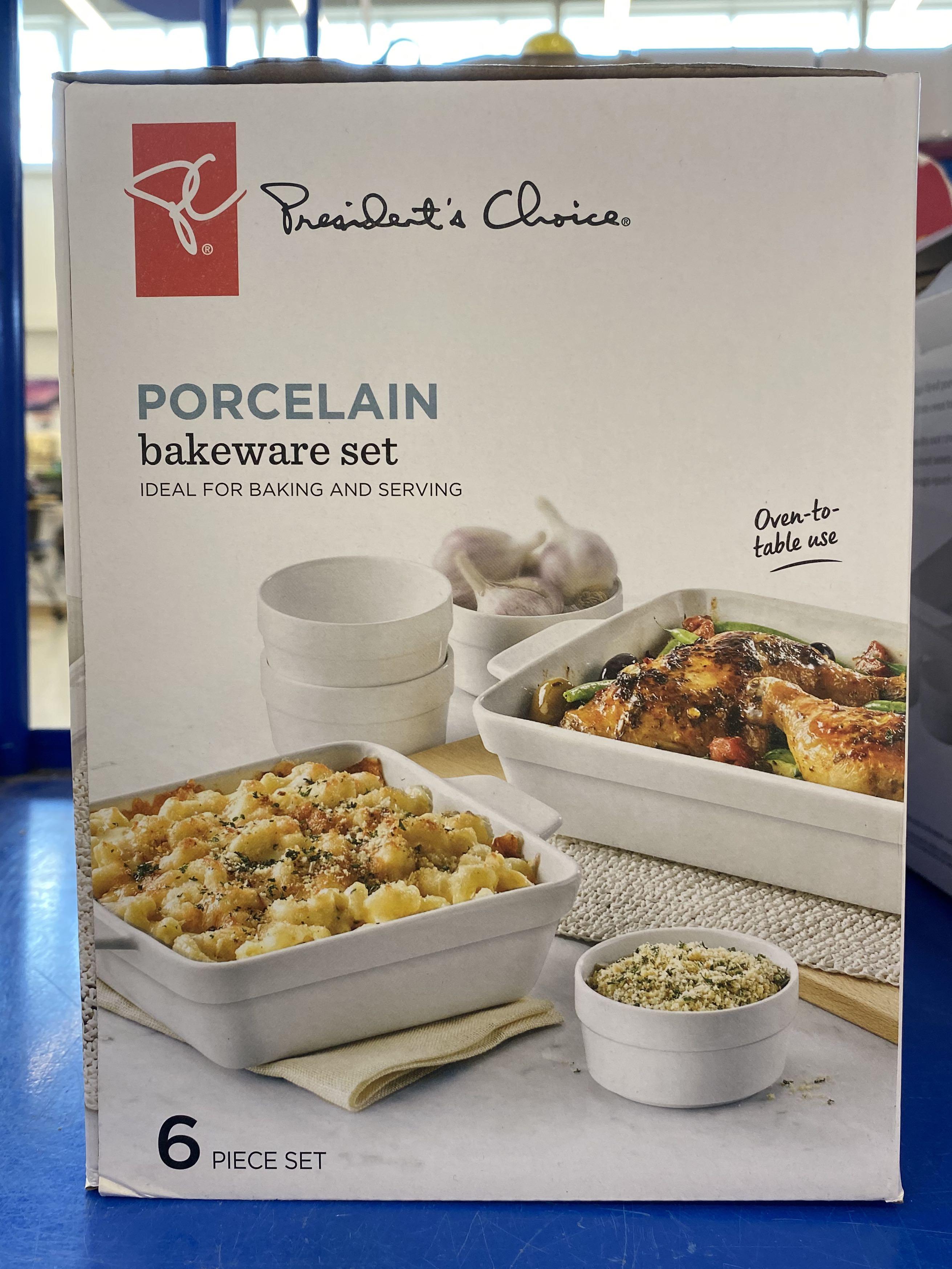 President's Choice Porcelain Bakeware Set, 6 pieces, Furniture & Home