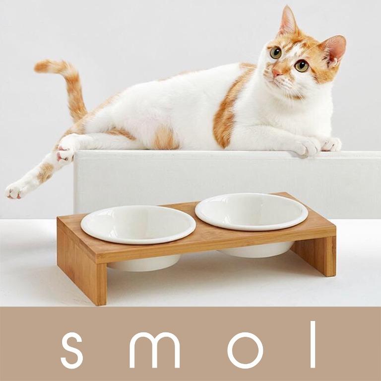 READY STOCKu203c️SMOL Double Ceramic Pet Food Bowl/Feeder  Mangkuk 