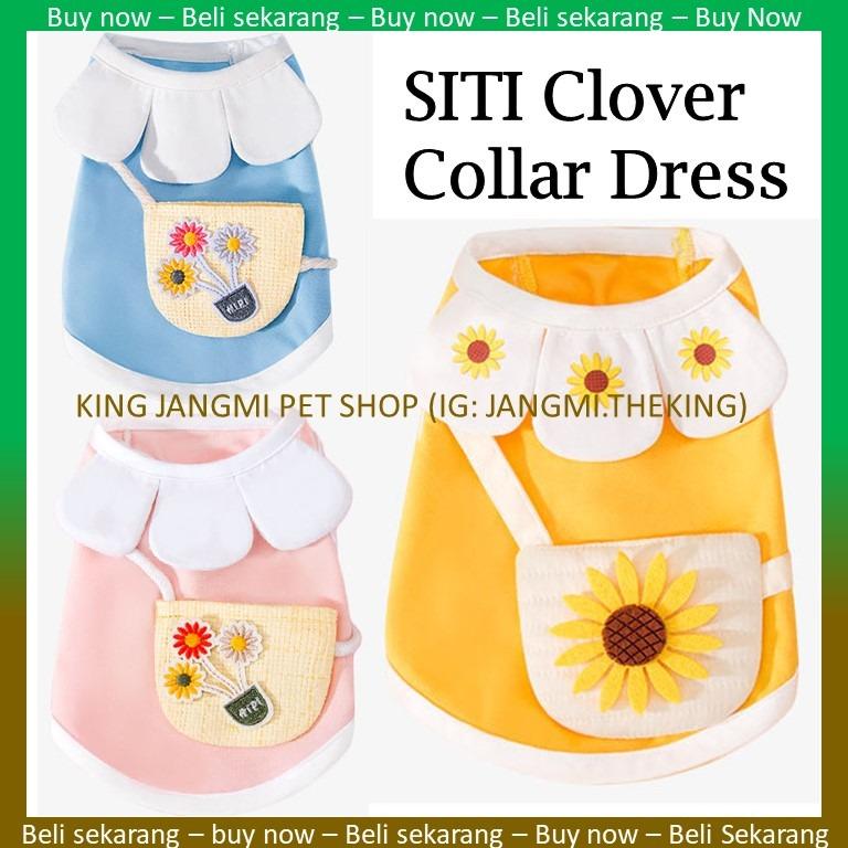 Siti Clover Collar Dress - Baju Kucing Fesyen Comel Kolar - Dog 