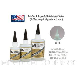 Super-Gold+ Odorless CA (2oz / 56.7g) (Cure in 15-20sec repair of plastic and foam, rubber). Code: BSI128