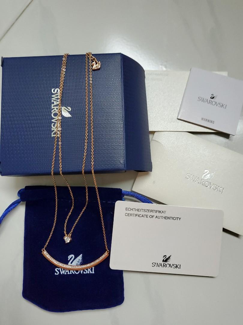 Swarovski double chain necklace rose gold