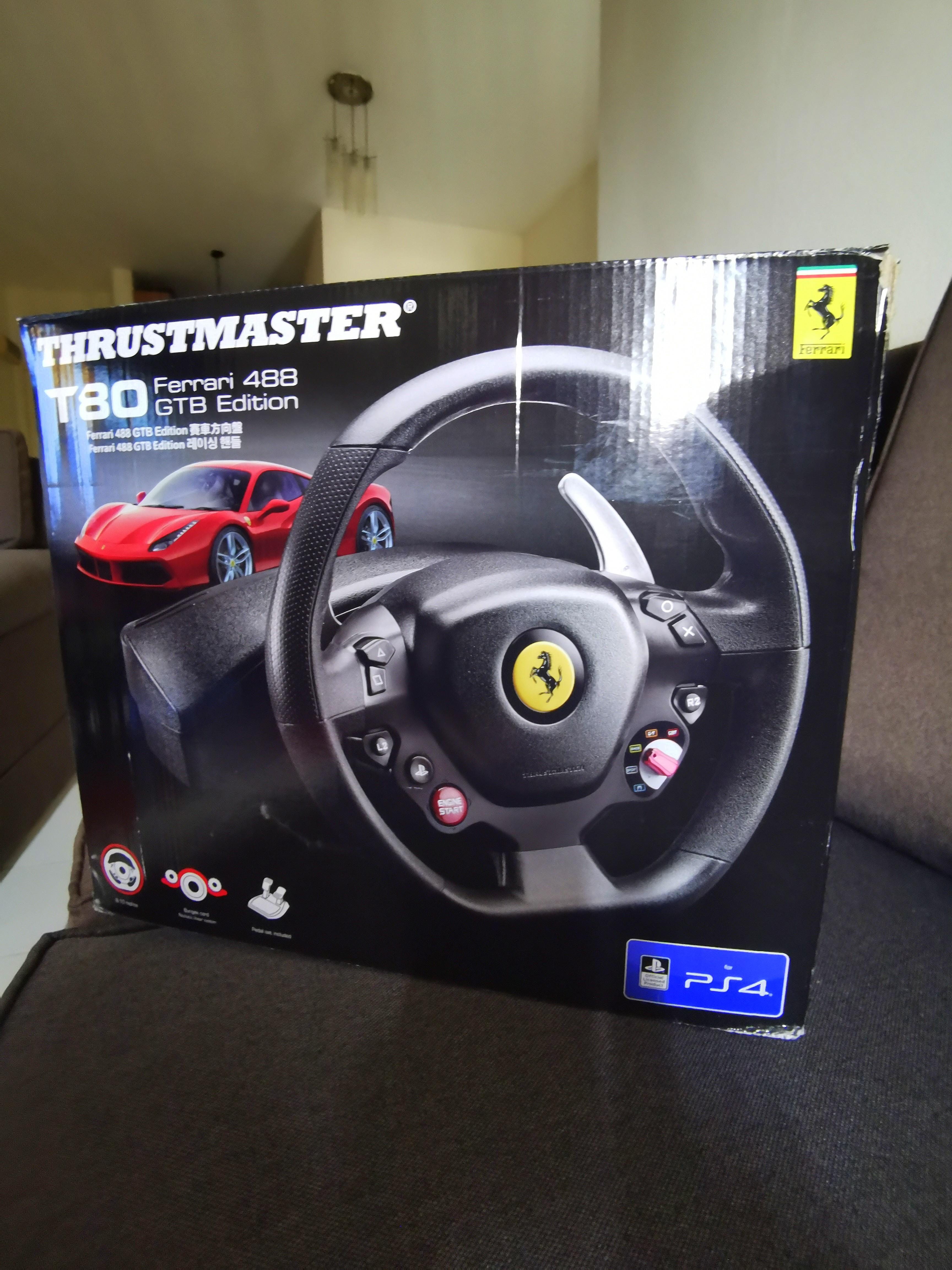 PS4 Thrustmaster T80 Ferrari 488 GTB Edition Racing Wheel for