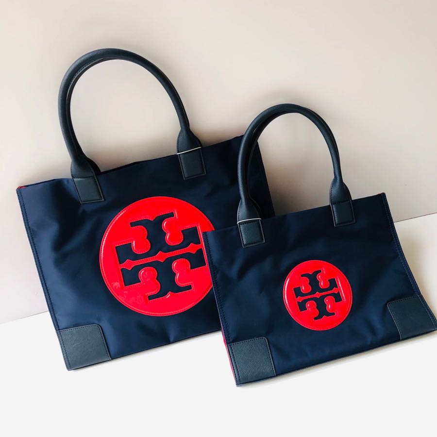 Tory Burch Ella Tote Navy Red, Women's Fashion, Bags & Wallets, Tote Bags  on Carousell