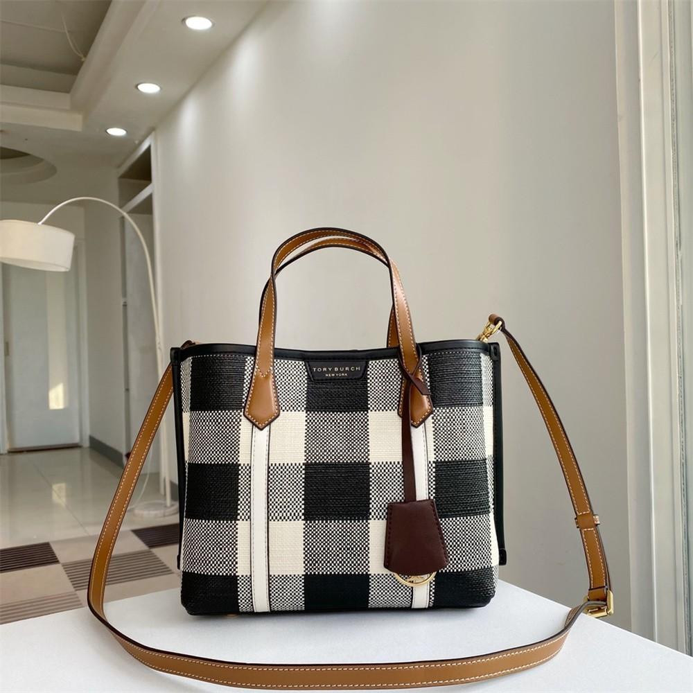 tory burch perry gingham tote