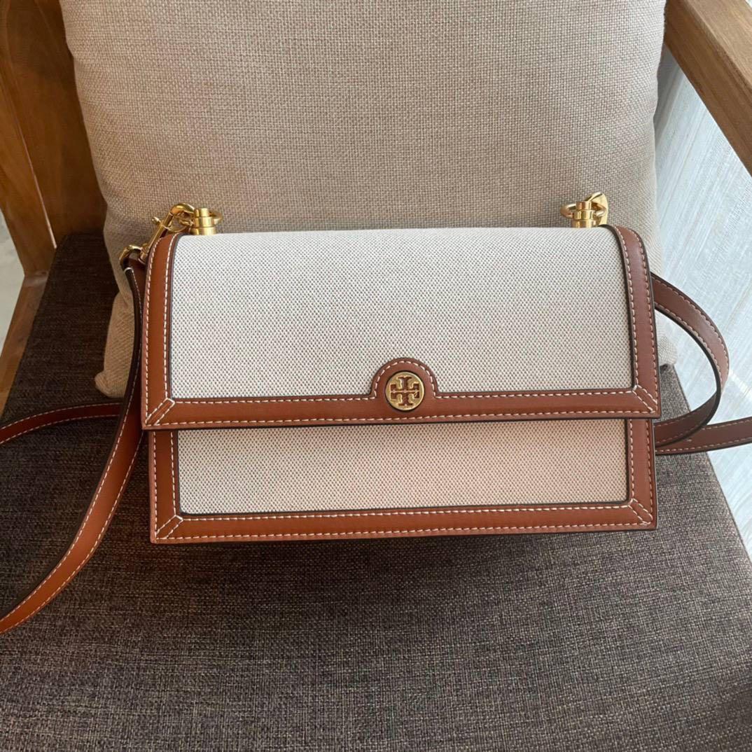 Tory Burch T Monogram Shoulder Bag Canvas, Luxury, Bags & Wallets on  Carousell
