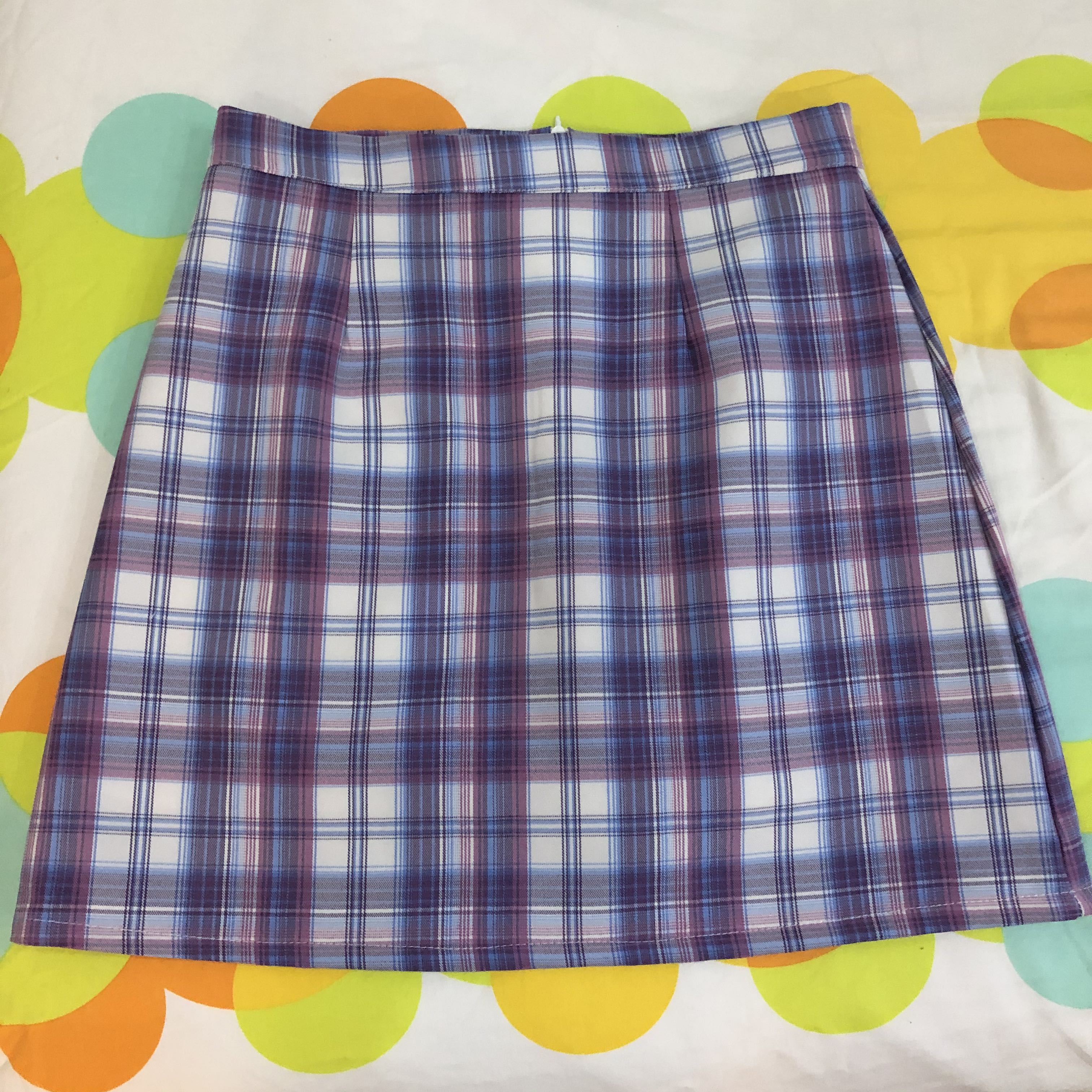 Ulzzang Purple Plaid Skirt, Women's Fashion, Bottoms, Skirts on Carousell