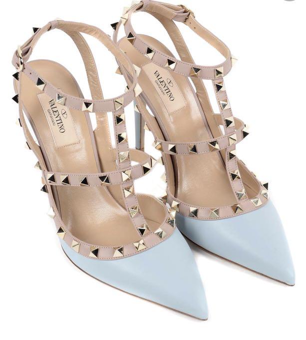 White valentino rockstud shoes cheap