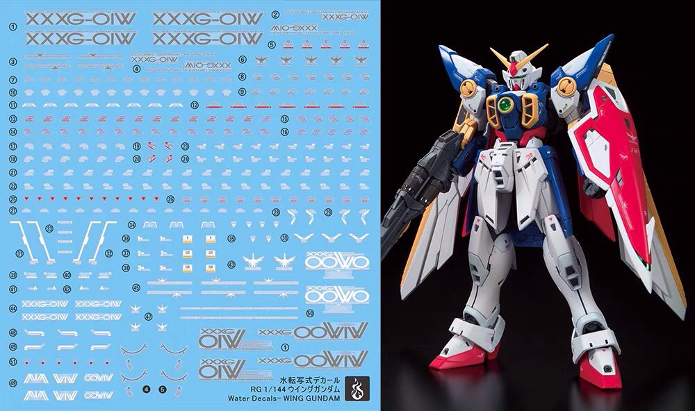 [Yan] RG Wing Gundam TV Version Waterslide Decal 1/144 Ghost Custom