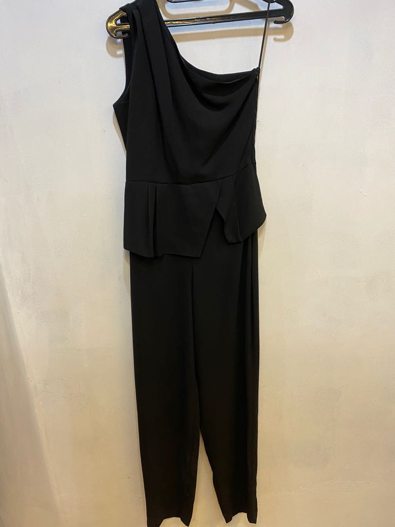 Zara one shoulder jumpsuit, Fesyen 