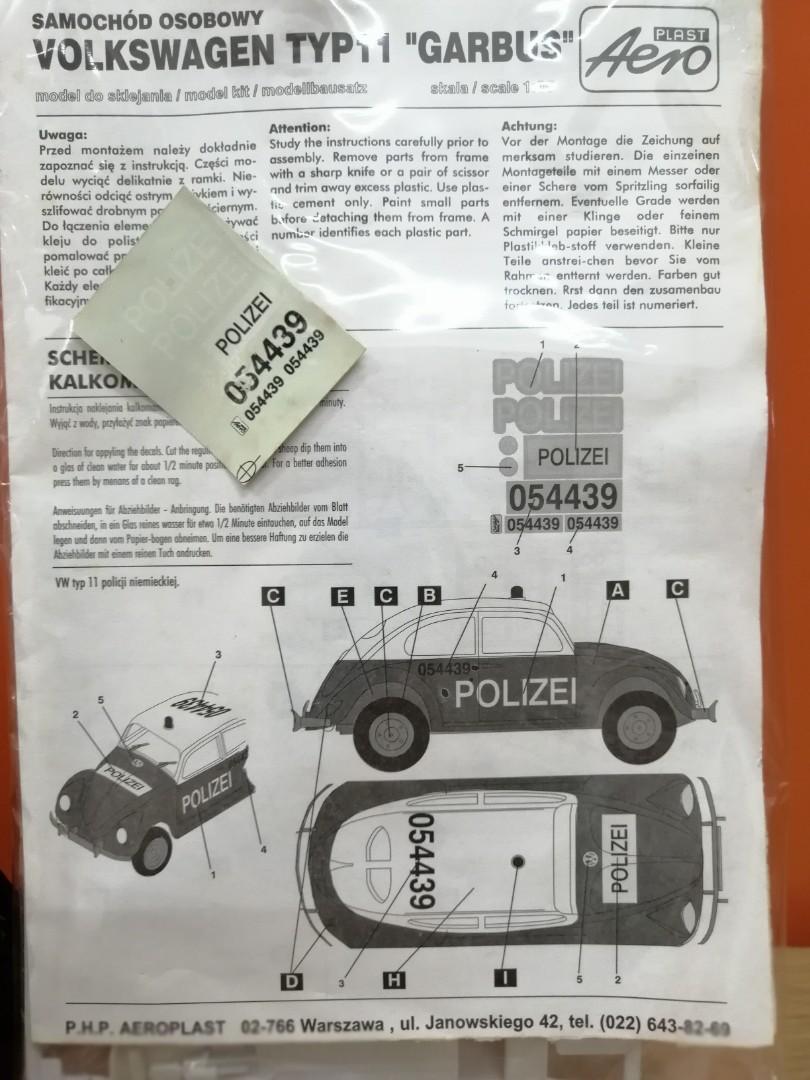 冇包裝盒 件齊aeroplast1 35 Vw Type 11 Garbus 興趣及遊戲 手作 自家設計 其他 Carousell