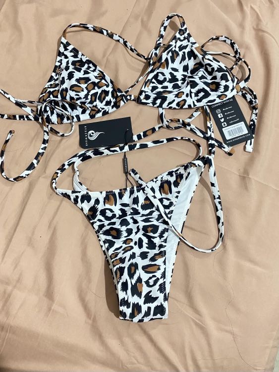 Ryderwear Leopard Bikini/String Bikini/Triangle/Side Tie, Women's ...