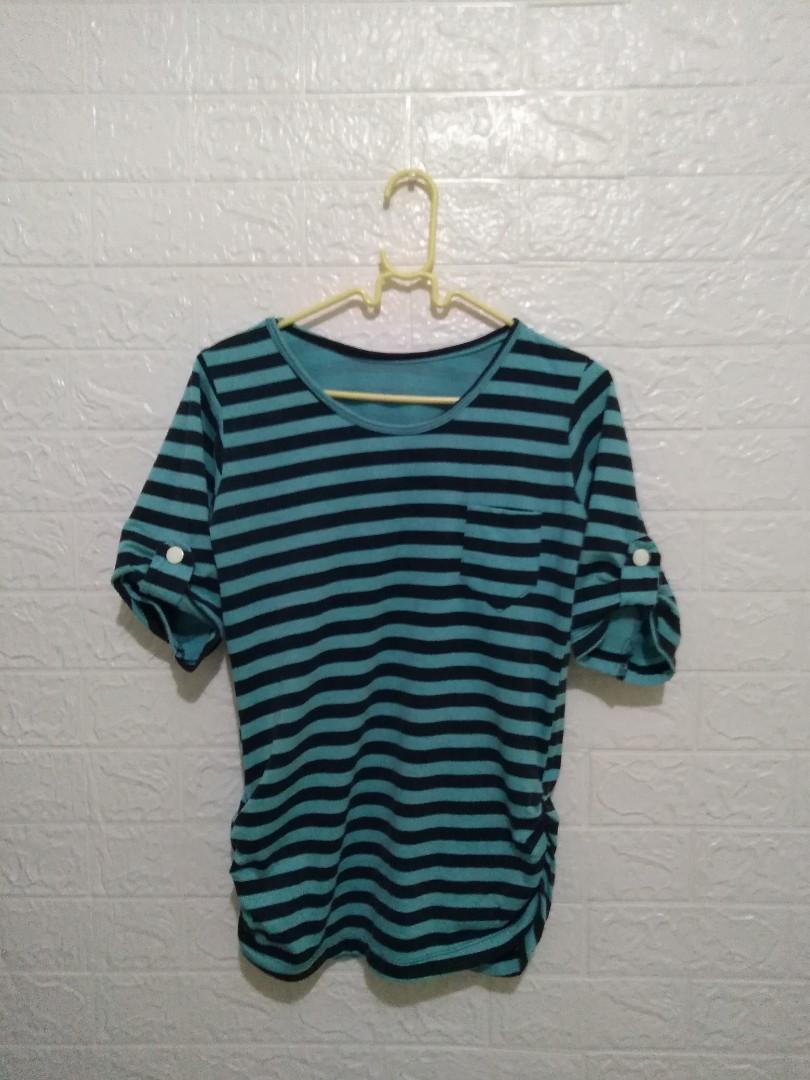 BLUE AND BLACK STRIPES 3/4 LONGSLEEVES (Category: Blouses) located in Zamboanga. Submitted by in.your.area (Listing ID 1100169880, Image 1). Description: SIZE M With signs of usage..