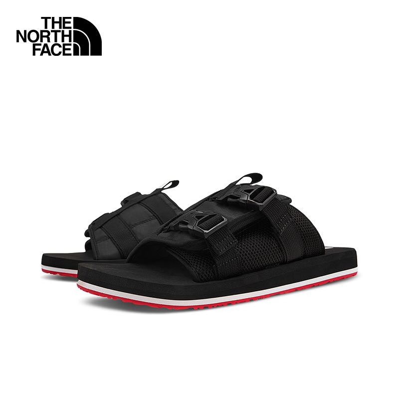 BNIB The North Face Men EQBC Slide TNF Black Fiery Red Men s