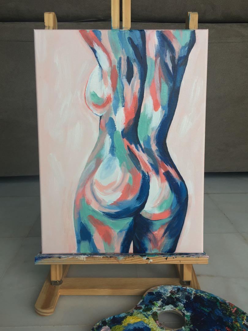 Body Nude Female Positivity Empowerment Acrylic Painting Canvas Home Furniture Home Decor On Carousell