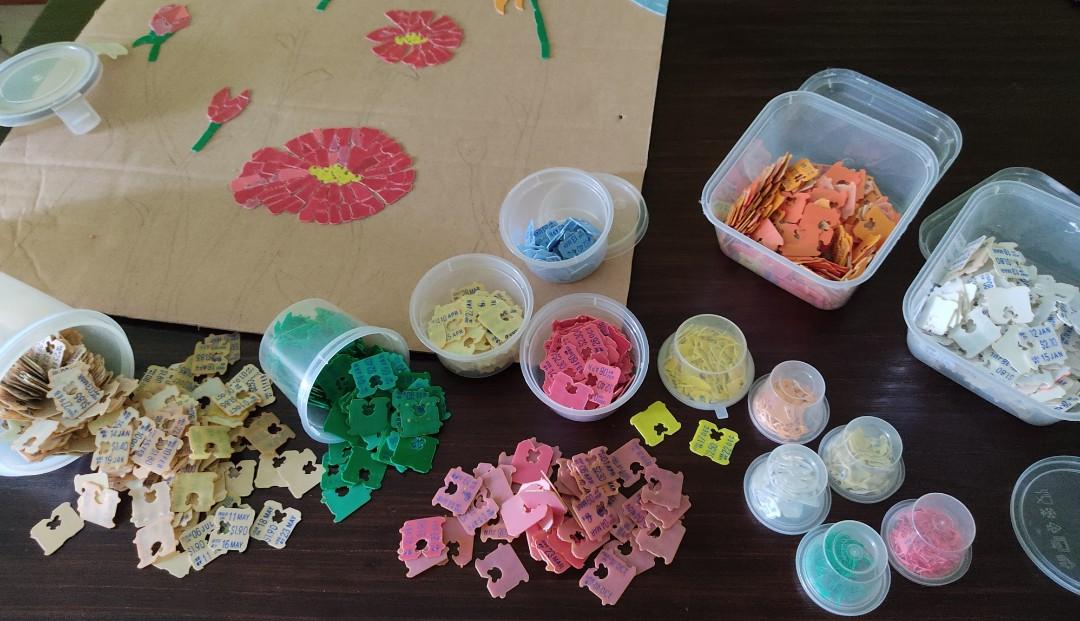 Bread tags - collection/ mosaic art/ craft, Hobbies & Toys, Stationery ...