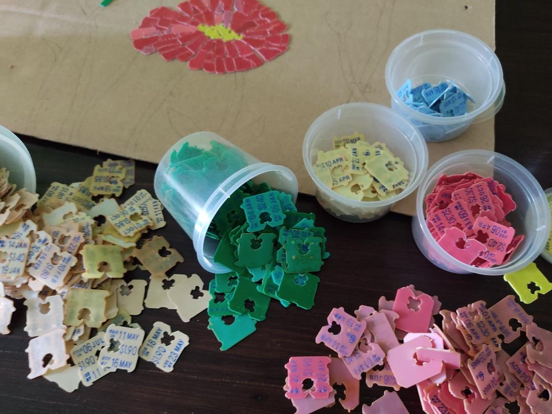 Bread tags - collection/ mosaic art/ craft, Hobbies & Toys, Stationery ...