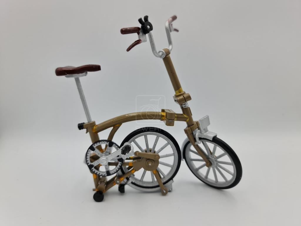 Brompton Raw Lacquer folding bike miniature model for display