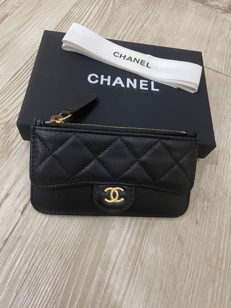 chanel zip flap card holder