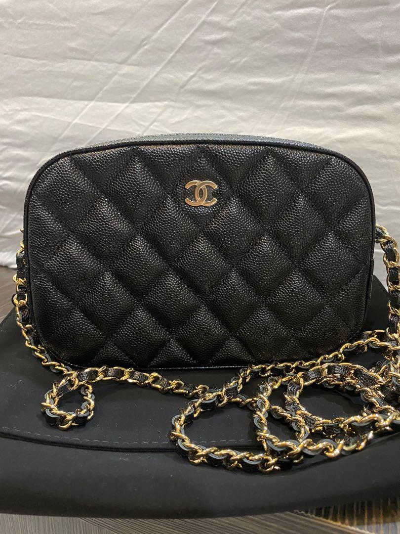 CHANEL Calfskin Quilted Small Camera Case Black 941421  FASHIONPHILE