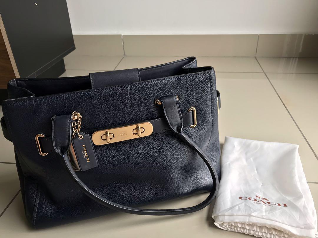 Coach Swagger Navy Blue Handbag