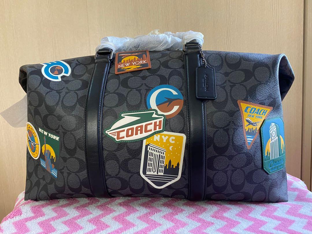 Coach voyager bag discount with travel patches