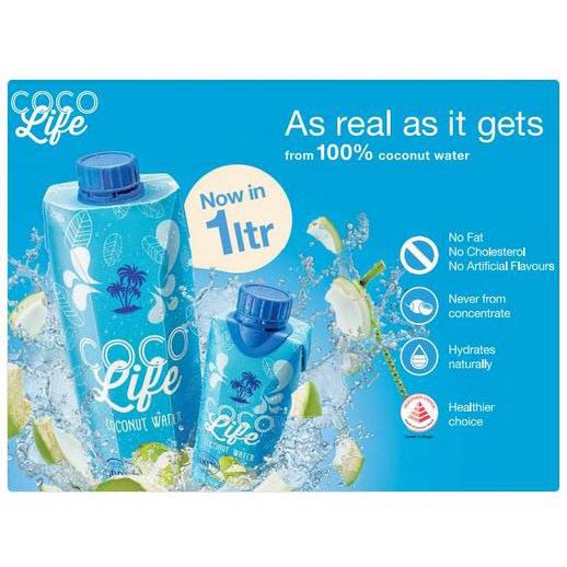 COCO LIFE COCONUT WATER 330ml / 1 Litres, Food & Drinks, Beverages on