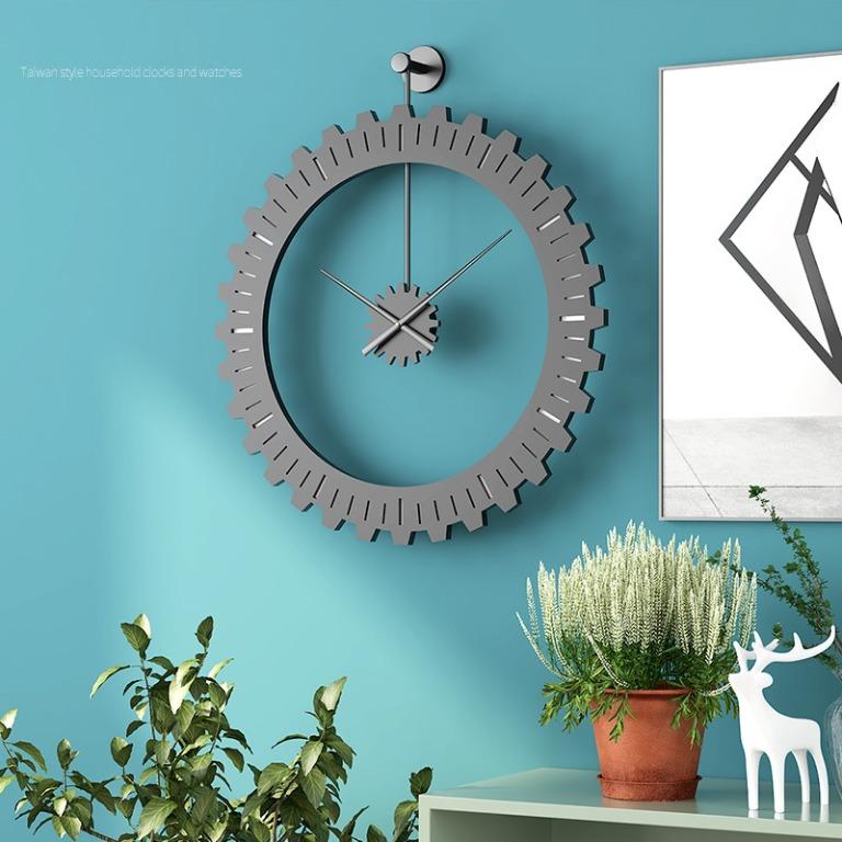 Creative Gear Design Metal 50cm Wall Clock, 獨特齒輪設計工業風金屬