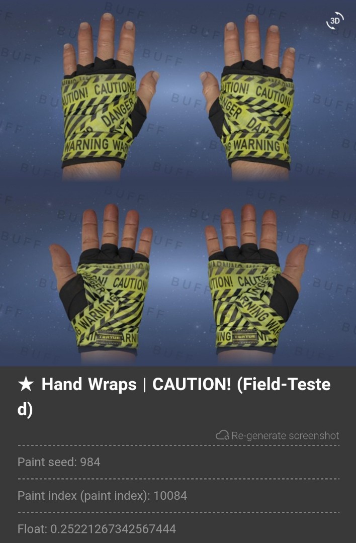 Csgo HAND WRAP CAUTION FT 500, Video Gaming, Gaming Accessories, In