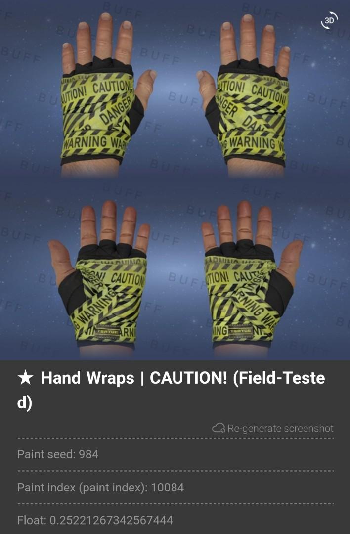 Csgo HAND WRAP CAUTION FT 500, Video Gaming, Gaming Accessories, In