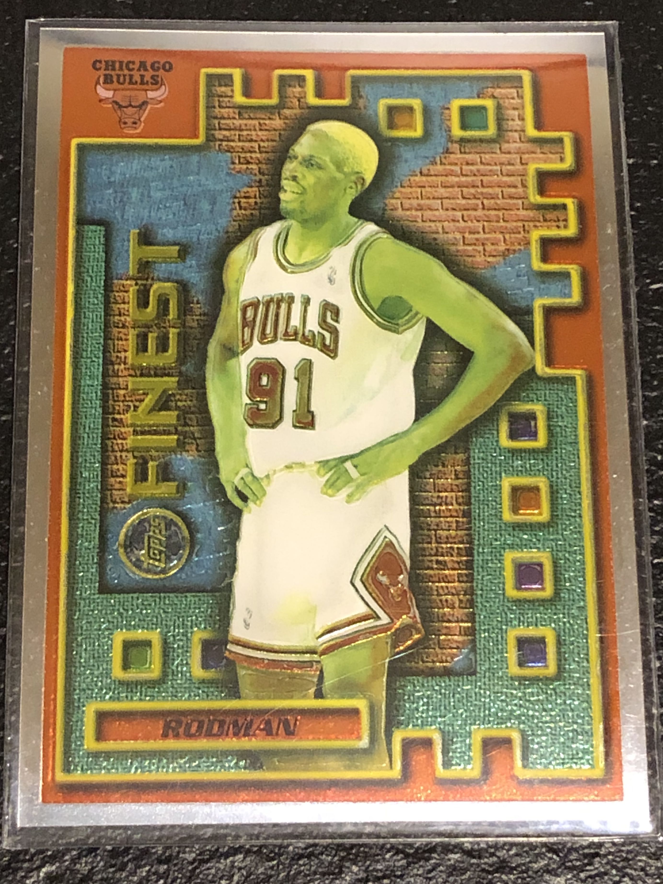 Dennis Rodman NBA 1995 1996 Topps Finest Dennis Rodman Borderless 