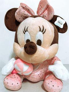 Disney迪士尼米妮粉紅亮片玩偶