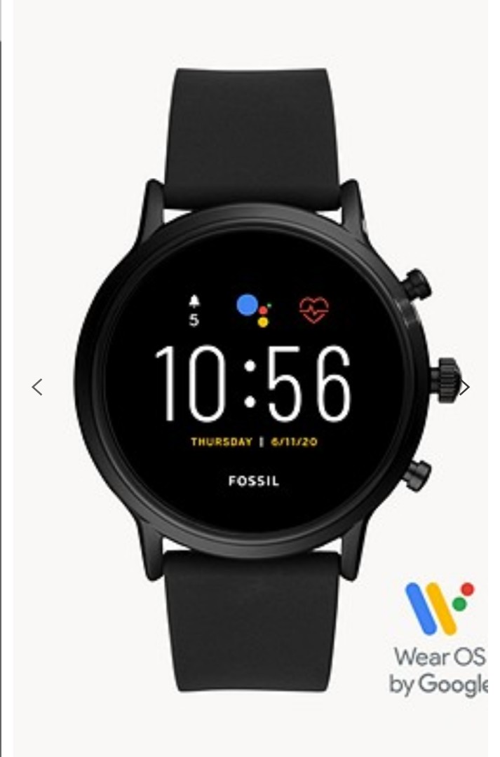 Fossil Gen 5 Smartwatch The Carlyle HR Black Silicone, Mobile Phones