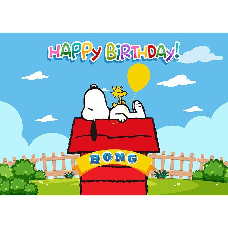 Free Post To West Malaysia Only Ready Stock Customization Birthday Banner Birthday Backdrop Snoopy