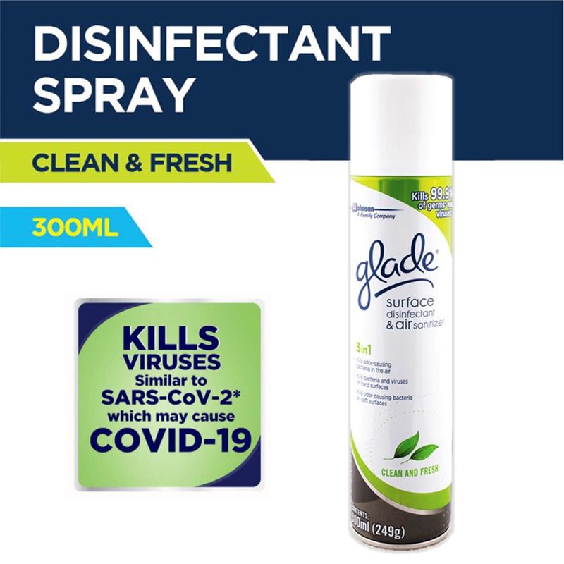 Glade Surface Disinfectant Spray & Air Sanitizer Spray 300ml, Beauty