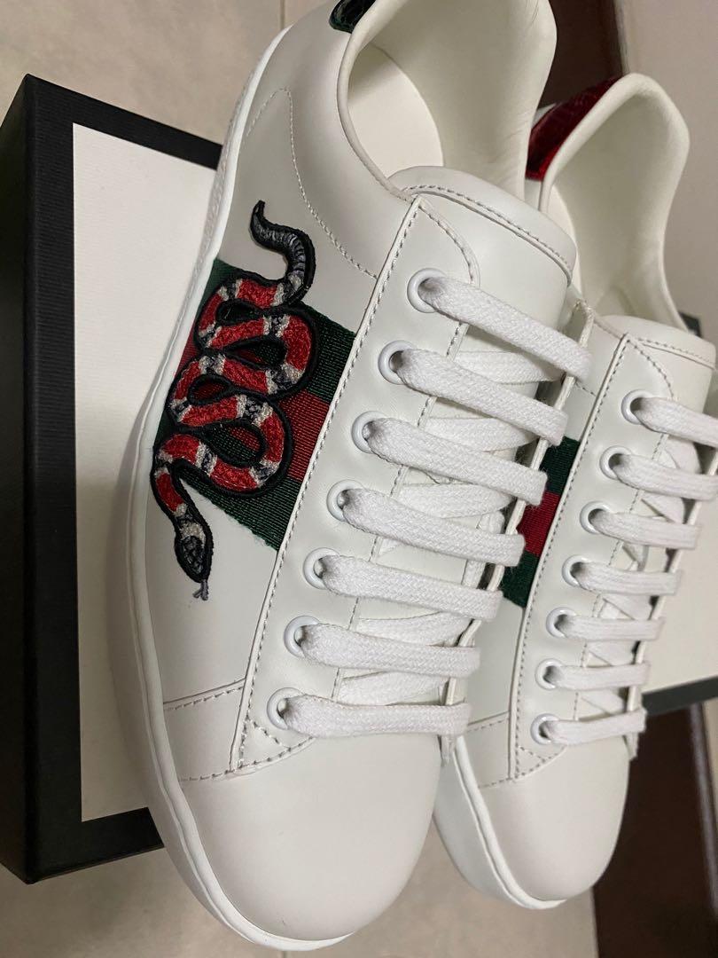 Gucci Ace Snake Sneakers Embroidery