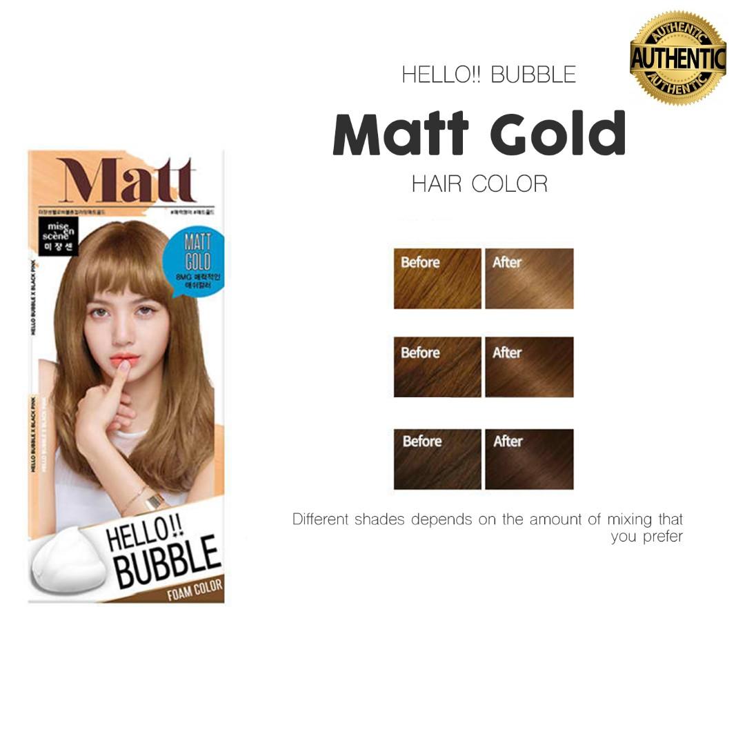 Hello Bubble Permanent Hair Color (Matt Gold), Beauty & Personal Care