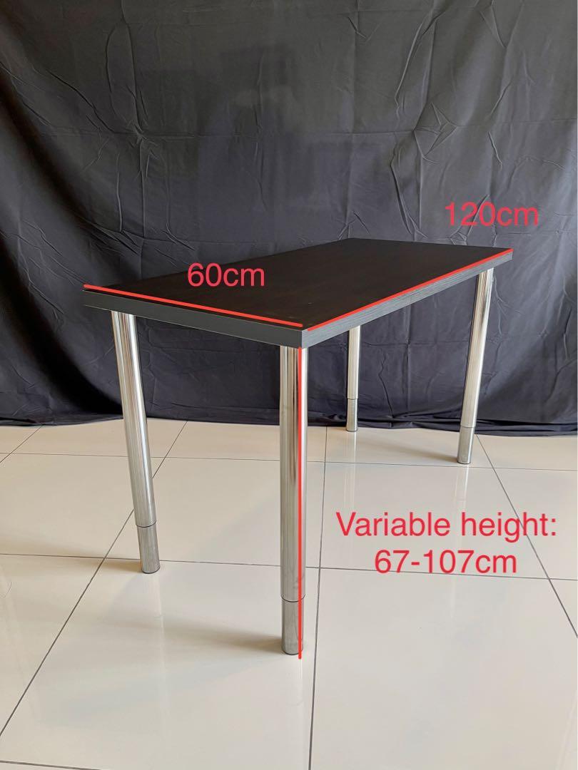 IKEA LINNMON Table with GERTON Adjustable Legs, Furniture & Home Living