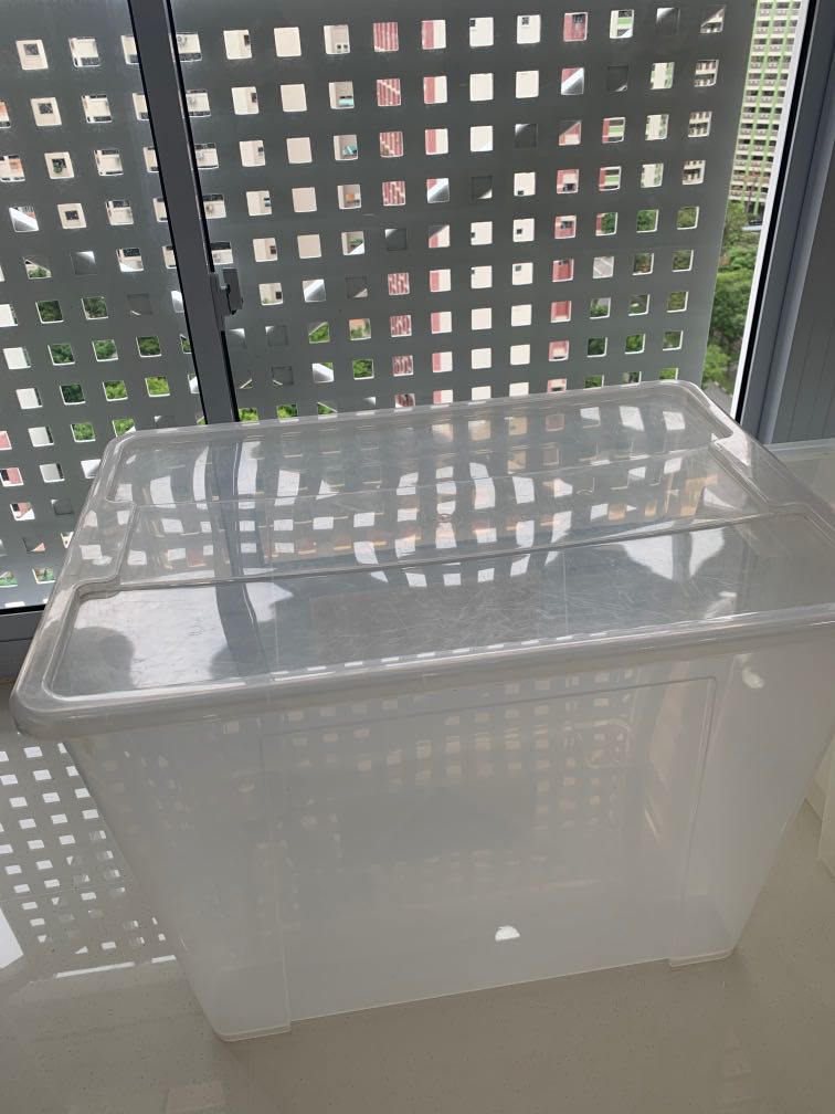 IKEA SAMLA Transparent Boxes with Lids, Furniture & Home Living, Home