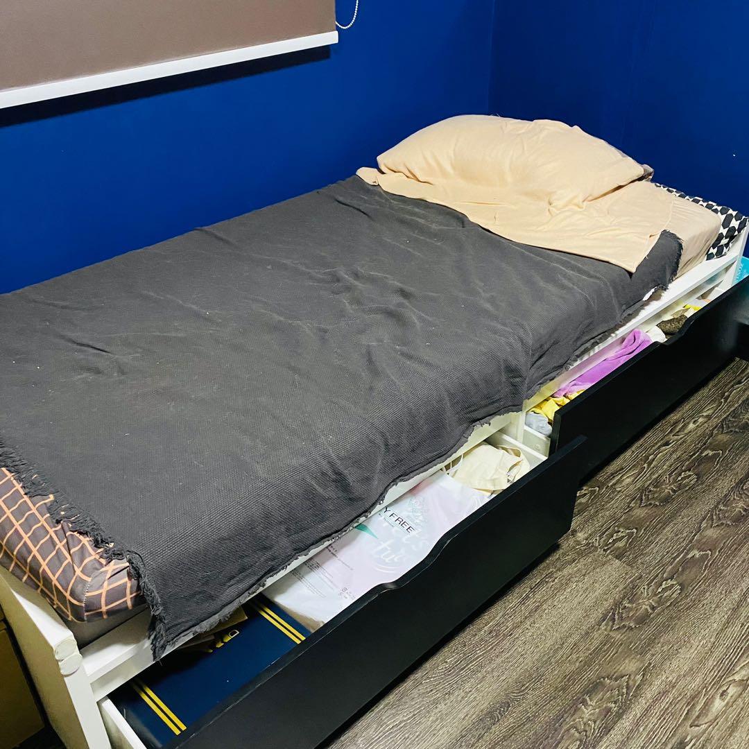 Ikea Single Bed With Storage For Sale Furniture Home Living Furniture Bed Frames Mattresses On Carousell