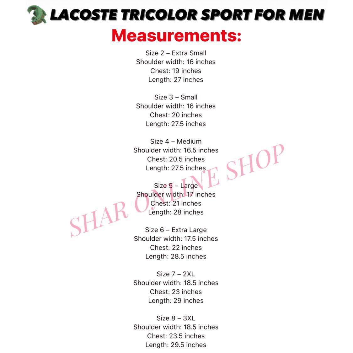 Lacoste size 8 chest size