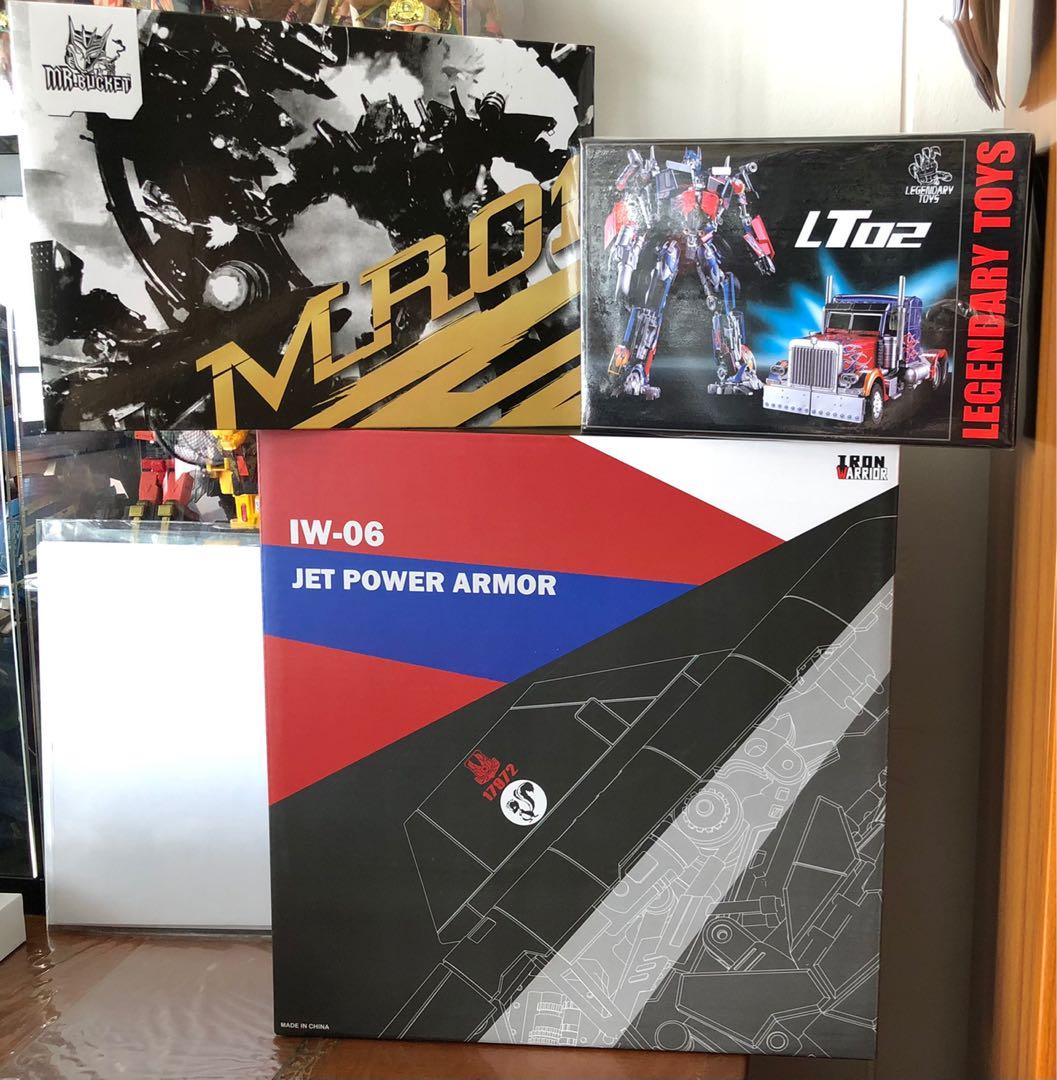 Legendary Toys LT02 Optimus Prime & Iron Warrior IW06 Jet Power Armour & Mr Bucket MR01