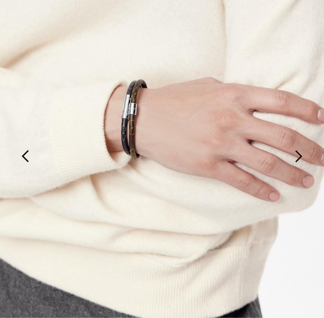 Shop Louis Vuitton Keep it double leather bracelet (KEEP IT DOUBLE